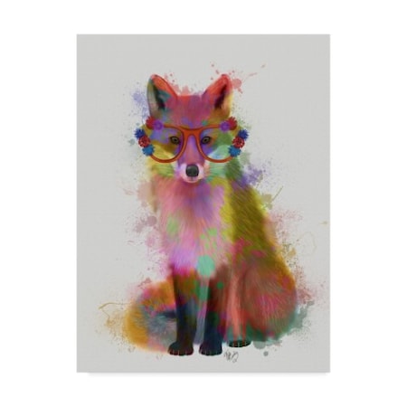 Fab Funky 'Rainbow Splash Fox 2' Canvas Art,18x24
